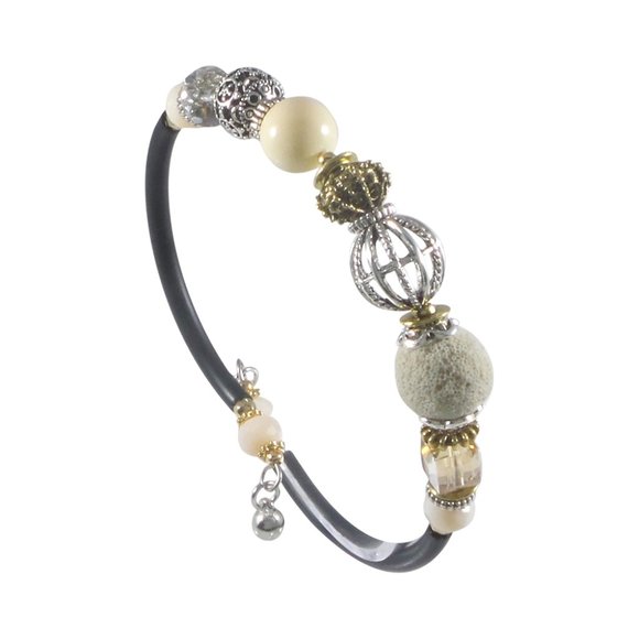 Memory Wire Bangle Ivory Handmade - Picture 4 of 6